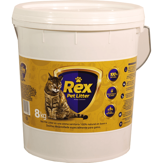 Rex Pet Litter 8 kilos envase plástico. 