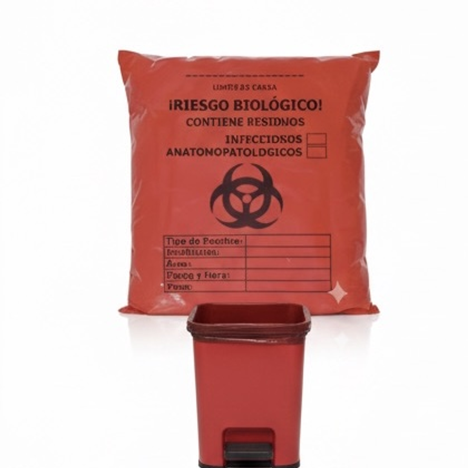 PAQUETE DE BOLSAS ROJAS MARCADAS X 10 UNIDS TAMAÑO - 40CMX60CM - IDEAL PARA MICROGENERADORES 3