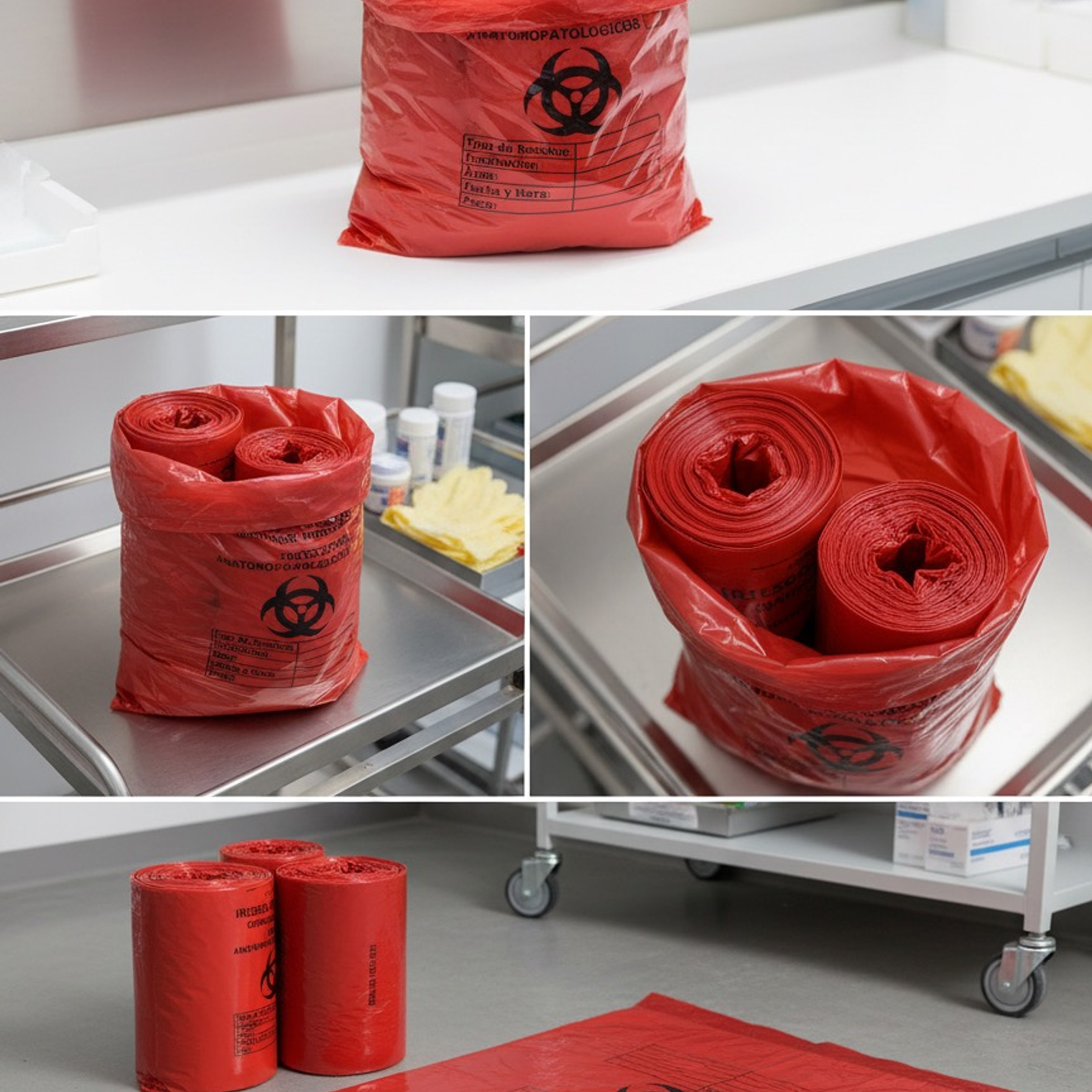 PAQUETE DE BOLSAS ROJAS MARCADAS X 10 UNIDS TAMAÑO - 40CMX60CM - IDEAL PARA MICROGENERADORES 5