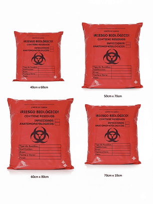 PAQUETE DE BOLSAS ROJAS X 10 TAMAÑO 60CMX80CM - IDEAL PARA MEDIANOS GENERADORES 