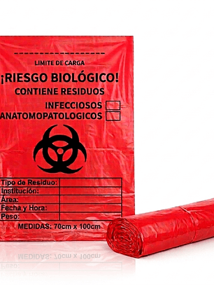 PAQUETE DE BOLSAS ROJAS MARCADAS X 10 UNIDS - TAMAÑO 70X100CM - IDEAL PARA GRANDES GENERADORES 