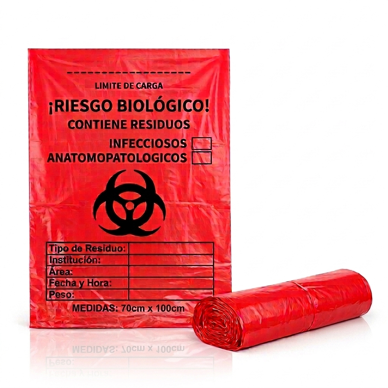 PAQUETE DE BOLSAS ROJAS MARCADAS X 10 UNIDS - TAMAÑO 70X100CM - IDEAL PARA GRANDES GENERADORES  1