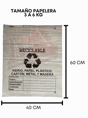 PAQ X 10 UNIDS TAMAÑO 40X60CM ROTULADAS MARCADAS