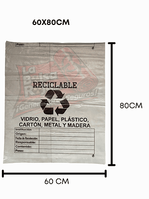 PAQ X 10 UNIDS TAMAÑO 60X80 CM ROTULADAS MARCADAS