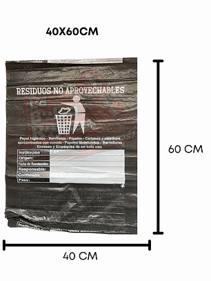 PAQ X 10 UNIDS TAMAÑO 40X60CM NEGRAS ROTULADAS MARCADAS