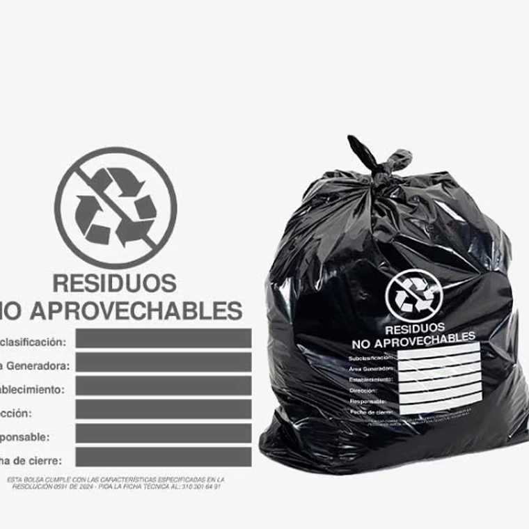 PAQ X 10 UNIDS TAMAÑO 40X60CM NEGRAS ROTULADAS MARCADAS 2