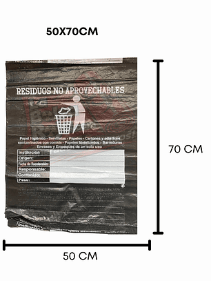 PAQ X 10 UNIDS TAMAÑO 50X70CM NEGRAS ROTULADAS MARCADAS