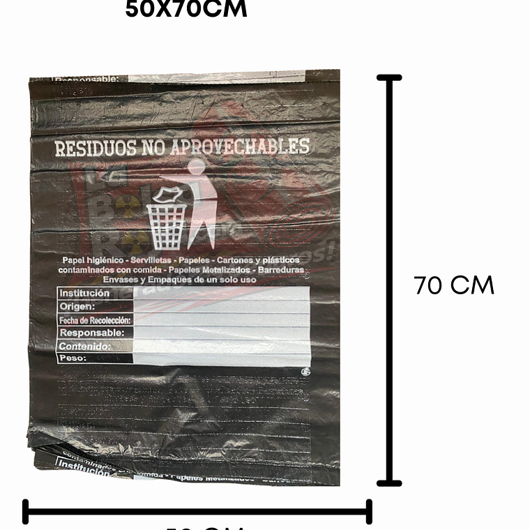 PAQ X 10 UNIDS TAMAÑO 50X70CM NEGRAS ROTULADAS MARCADAS 1