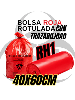 BOLSAS ROJAS ROTULADAS- RESID HOSPITALARIOS - TAMAÑO 40X60CM - PAPELERA PEQUEÑA