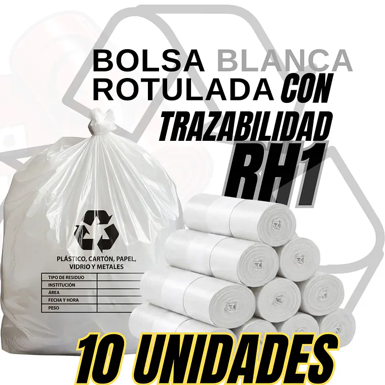 BOLSAS BLANCAS RECICLAJE - RESID APROVECHABLES - TAMAÑO 40X60CM - PAPELERA PEQUEÑA 4