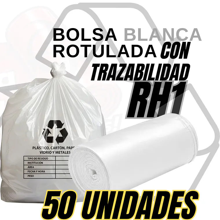 BOLSAS BLANCAS RECICLAJE - RESID APROVECHABLES - TAMAÑO 40X60CM - PAPELERA PEQUEÑA 5