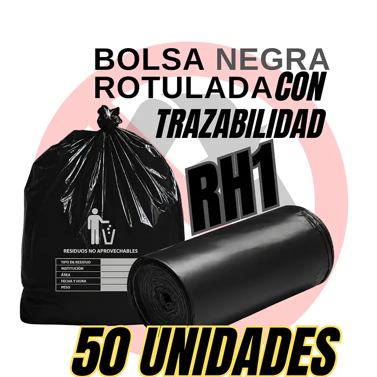 BOLSAS NEGRAS ROTULADAS - RESID NO APROVECHABLES - TAMAÑO 40X60CM - PAPELERA PEQUEÑA 5