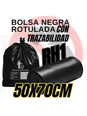 BOLSAS NEGRAS ROTULADAS - RESID NO APROVECHABLES - TAMAÑO 50X70CM - PAPELERA MEDIANA
