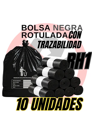 BOLSAS NEGRAS ROTULADAS - RESID NO APROVECHABLES - TAMAÑO 50X50CM - PAPELERA MEDIANA