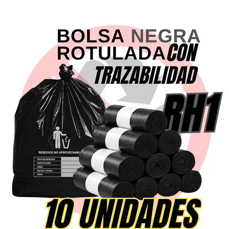 BOLSAS NEGRAS ROTULADAS - RESID NO APROVECHABLES - TAMAÑO 90X120CM - CANECA EXTRA GRANDE 4