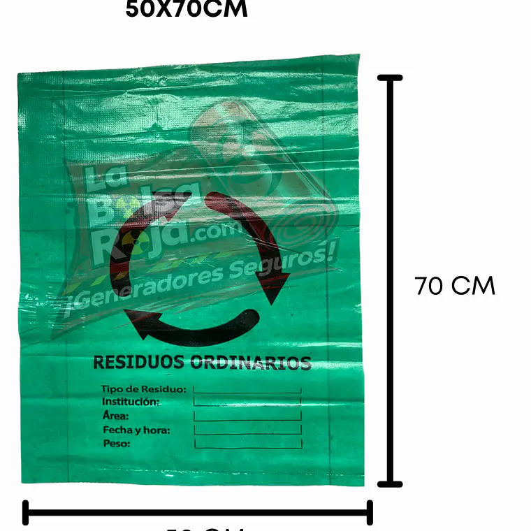 BOLSAS VERDES ROTULADAS - RESID ORDINARIOS - TAMAÑO 50X70CM - PAPELERA MEDIANA 2