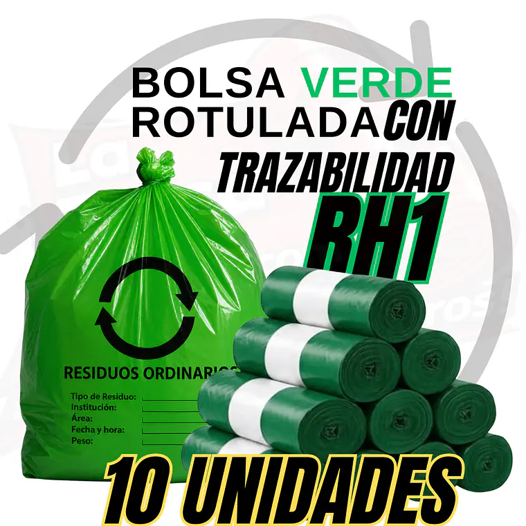 BOLSAS VERDES ROTULADAS - RESID ORDINARIOS - TAMAÑO 90X120CM - CANECA EXTRA GRANDE 4