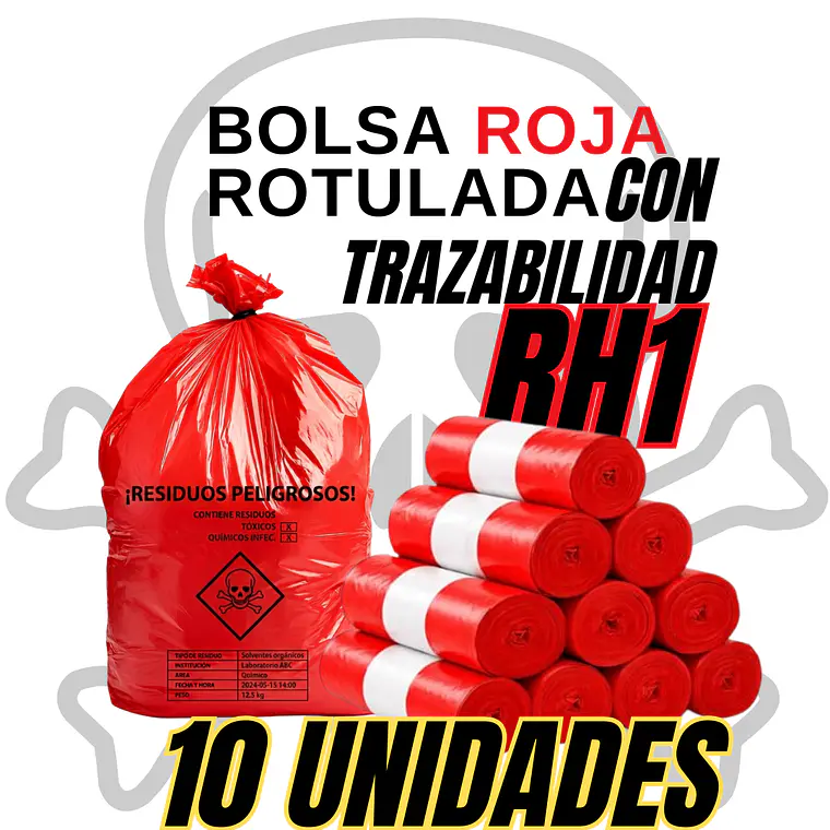 BOLSAS ROJAS ROTULADAS - RESPEL/QUIMICOS - TAMAÑO 90X120CM- CANECA EXTRA GRANDE 3