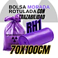 BOLSA MORADA ROTULADAS - RESID RADIACTIVOS  - TAMAÑO 70X100CM - CANECA GRANDE - Miniatura 1