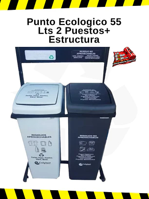 Punto Ecologico 55 Lts 2 Puestos+ Estructura