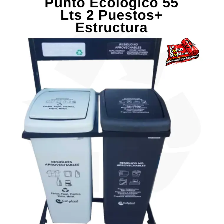 Punto Ecologico 55 Lts 2 Puestos+ Estructura 1