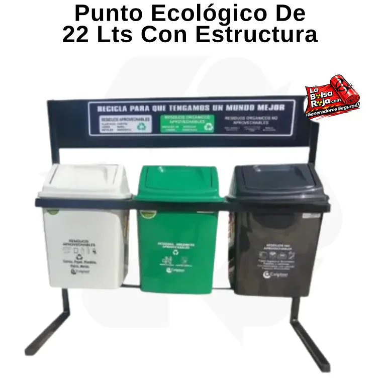 Punto Ecológico De 22 Lts Con Estructura 1