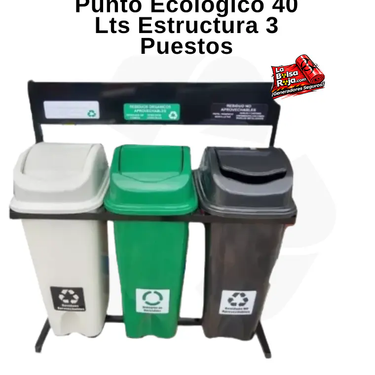 Punto Ecológico 40 Lts Estructura 3 Puestos 1