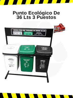 Punto Ecológico De 36 Lts 3 Puestos