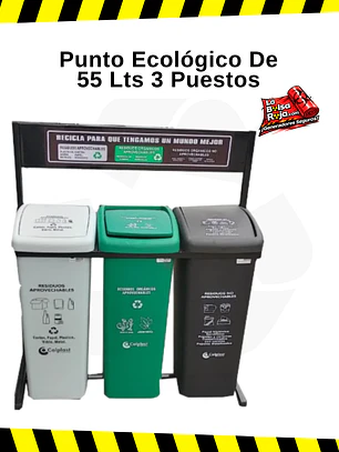 Punto Ecológico De 55 Lts 3 Puestos