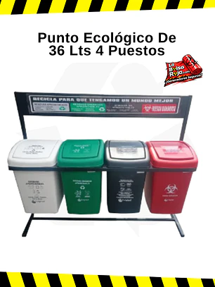 Punto Ecológico De 36 Lts 4 Puestos