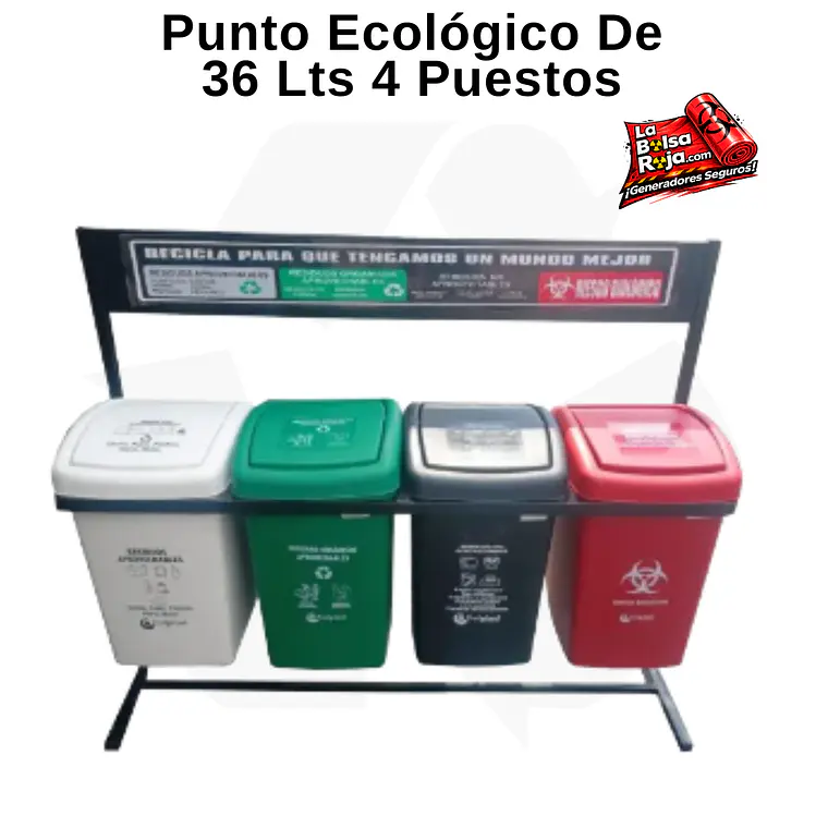 Punto Ecológico De 36 Lts 4 Puestos 1