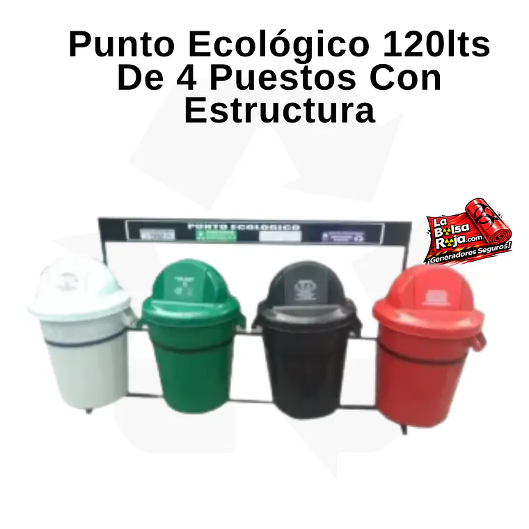 Punto Ecológico 120lts De 4 Puestos Con Estructura 1