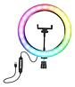 Aro Anillo De Luz 36 Cm Rgb Led Multicolor Trípode Ajustable - Miniatura 1
