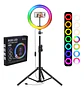 Aro Anillo De Luz 36 Cm Rgb Led Multicolor Trípode Ajustable - Miniatura 2
