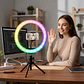 Aro Anillo De Luz 36 Cm Rgb Led Multicolor Trípode Ajustable - Miniatura 4