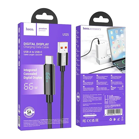 Cable USB a Tipo C HOCO U125 66W LED