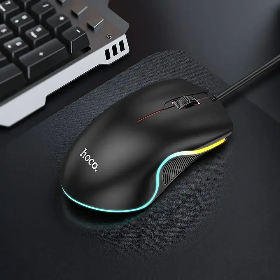 Mouse Gamer HOCO GM19 RGB USB Negro 2