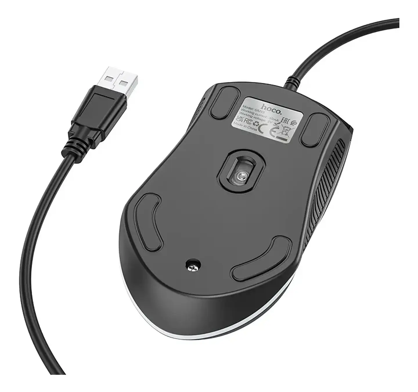 Mouse Gamer HOCO GM19 RGB USB Negro 4