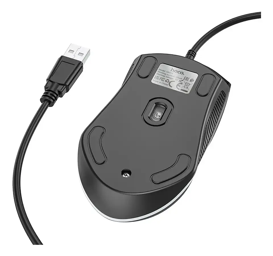 Mouse Gamer HOCO GM19 RGB USB Negro 4
