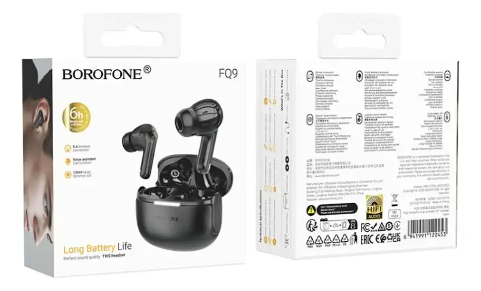 Audífonos Bluetooth Inalámbricos Borofone FQ9 TWS con Estuche de Carga 2