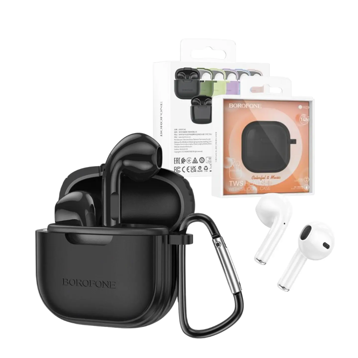 Audífonos Bluetooth Borofone BW29 TWS 14 Horas de Uso con Estuche de Carga 2