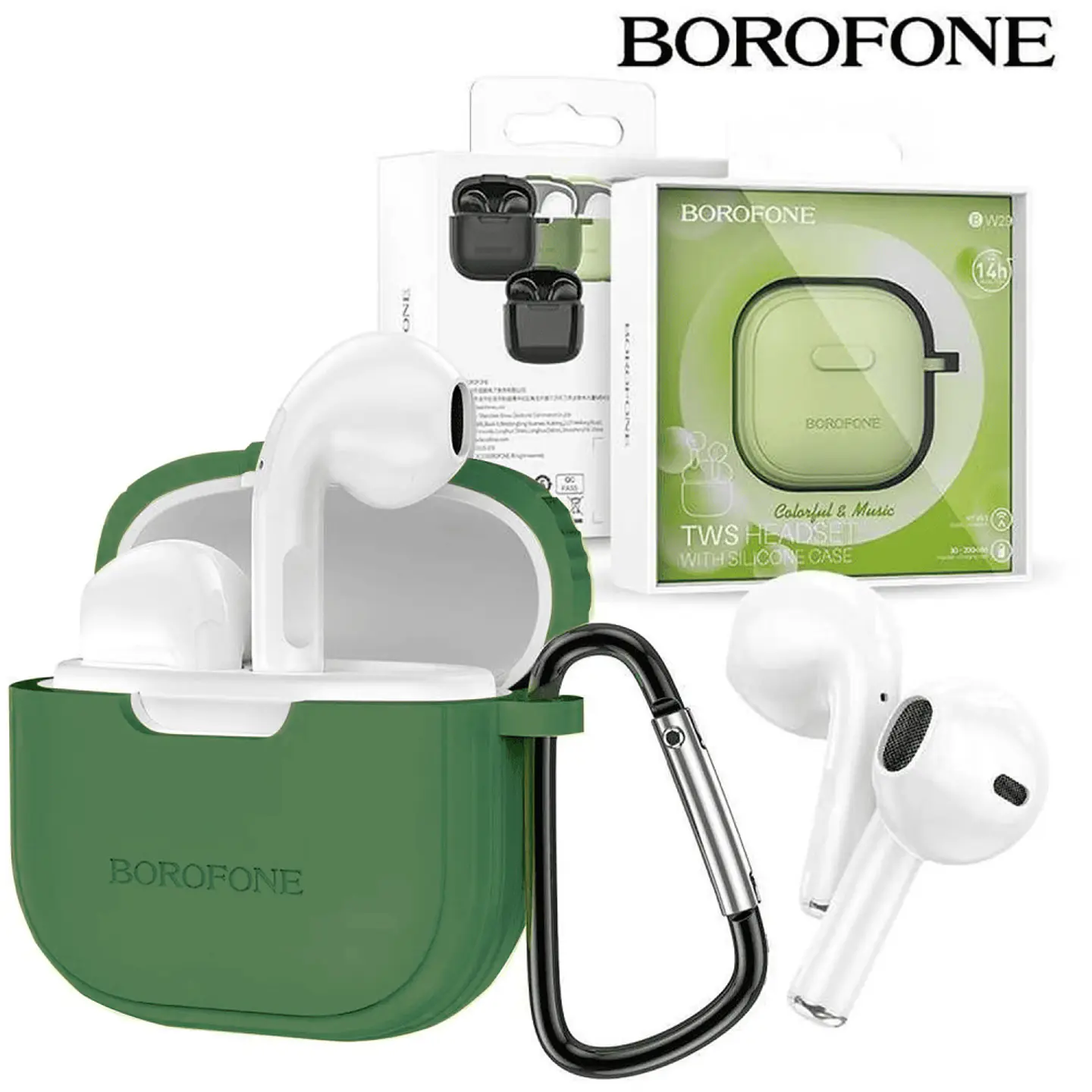 Audífonos Bluetooth Borofone BW29 TWS 14 Horas de Uso con Estuche de Carga 4