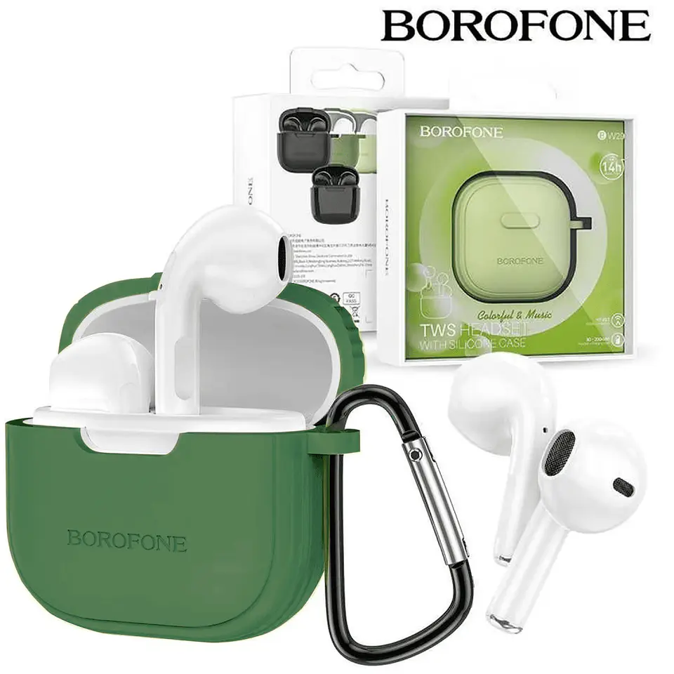 Audífonos Bluetooth Borofone BW29 TWS 14 Horas de Uso con Estuche de Carga 4