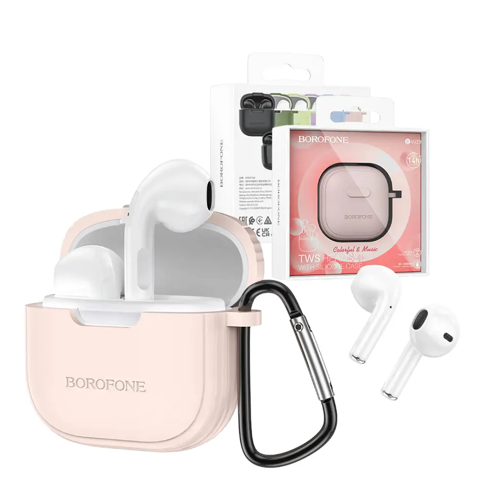 Audífonos Bluetooth Borofone BW29 TWS 14 Horas de Uso con Estuche de Carga 5