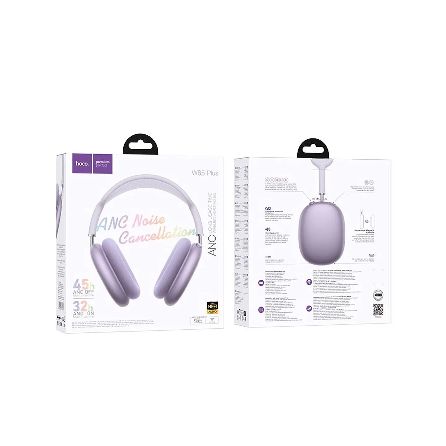 Audífonos Bluetooth HOCO W65 Plus ANC 45 Horas de Batería con Cancelación de Ruido 4