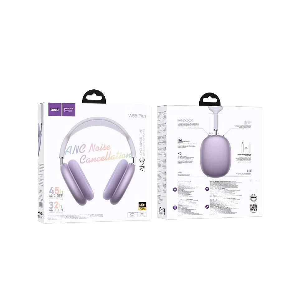 Audífonos Bluetooth HOCO W65 Plus ANC 45 Horas de Batería con Cancelación de Ruido 4