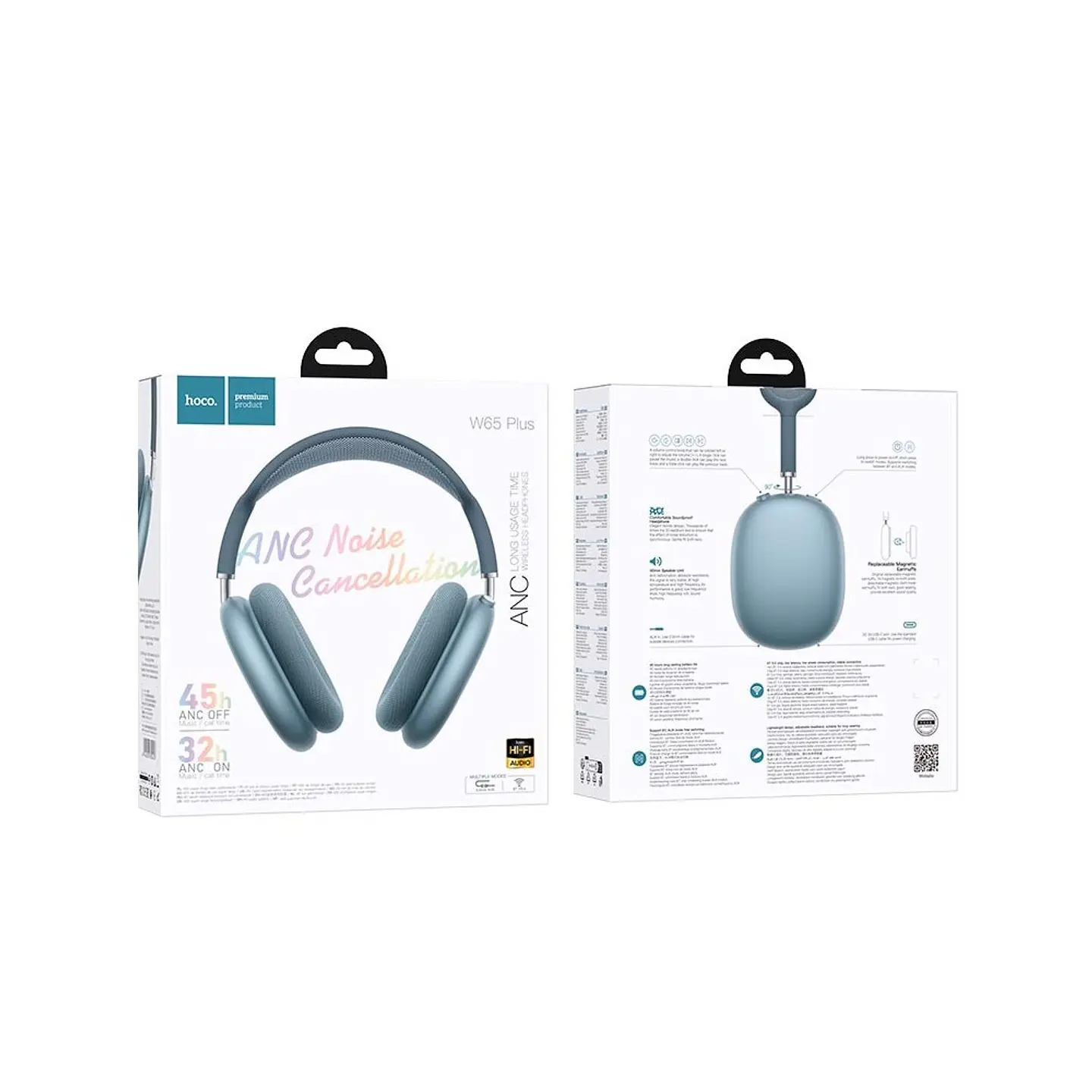 Audífonos Bluetooth HOCO W65 Plus ANC 45 Horas de Batería con Cancelación de Ruido 11