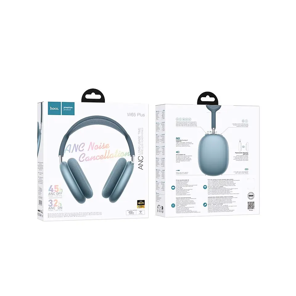 Audífonos Bluetooth HOCO W65 Plus ANC 45 Horas de Batería con Cancelación de Ruido 11