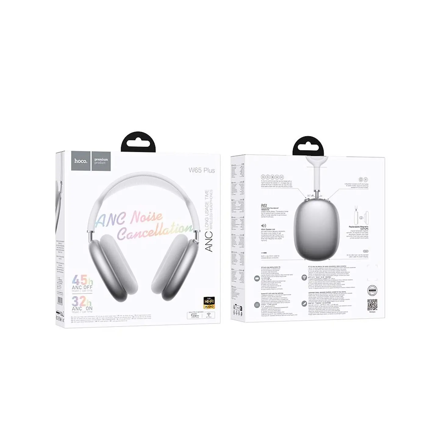 Audífonos Bluetooth HOCO W65 Plus ANC 45 Horas de Batería con Cancelación de Ruido 12