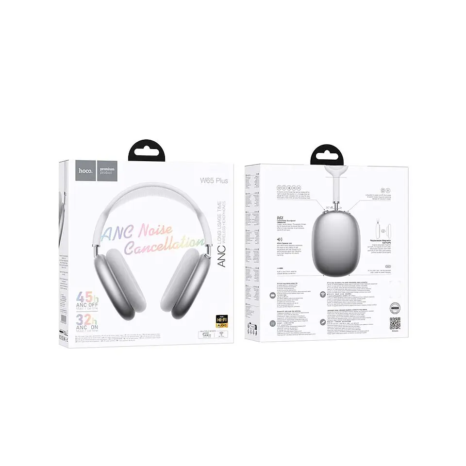 Audífonos Bluetooth HOCO W65 Plus ANC 45 Horas de Batería con Cancelación de Ruido 12